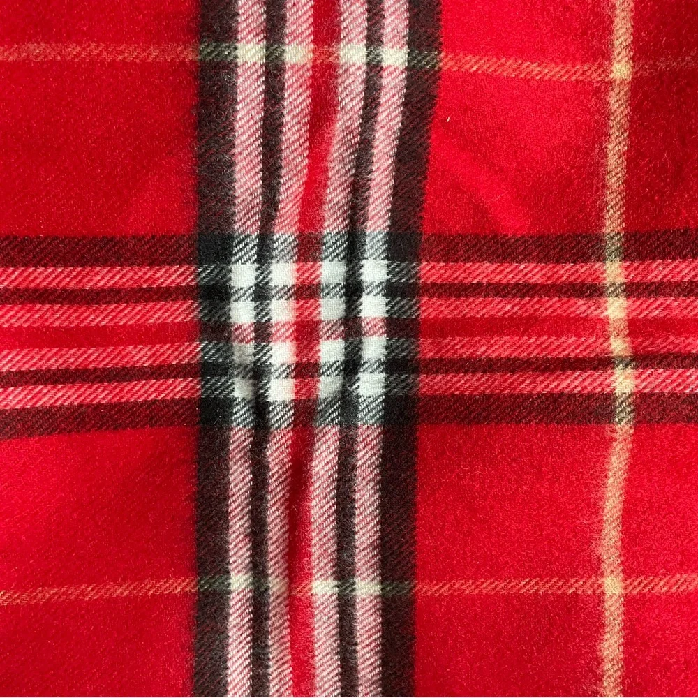 Cashmink Red Plaid Black & White Striped Men’s Scarf